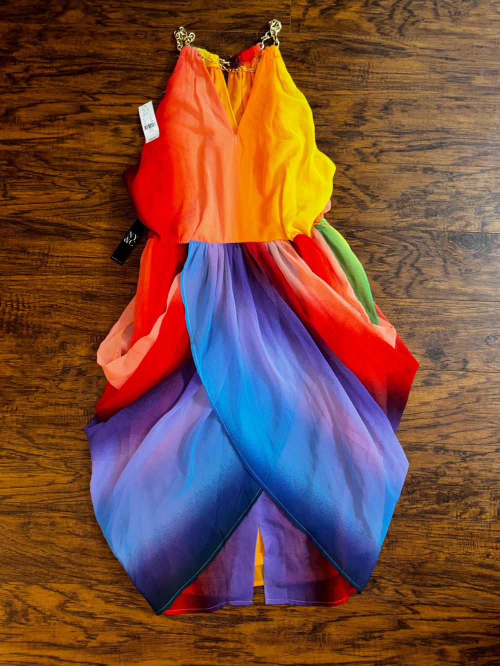 New York & Company Rainbow Halter Mini Dress - Multicolor - Picture 8 of 8